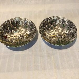 THE HUNTER by FRANCISCAN SMALL BOWLS HAND ENGRAVE.     F1